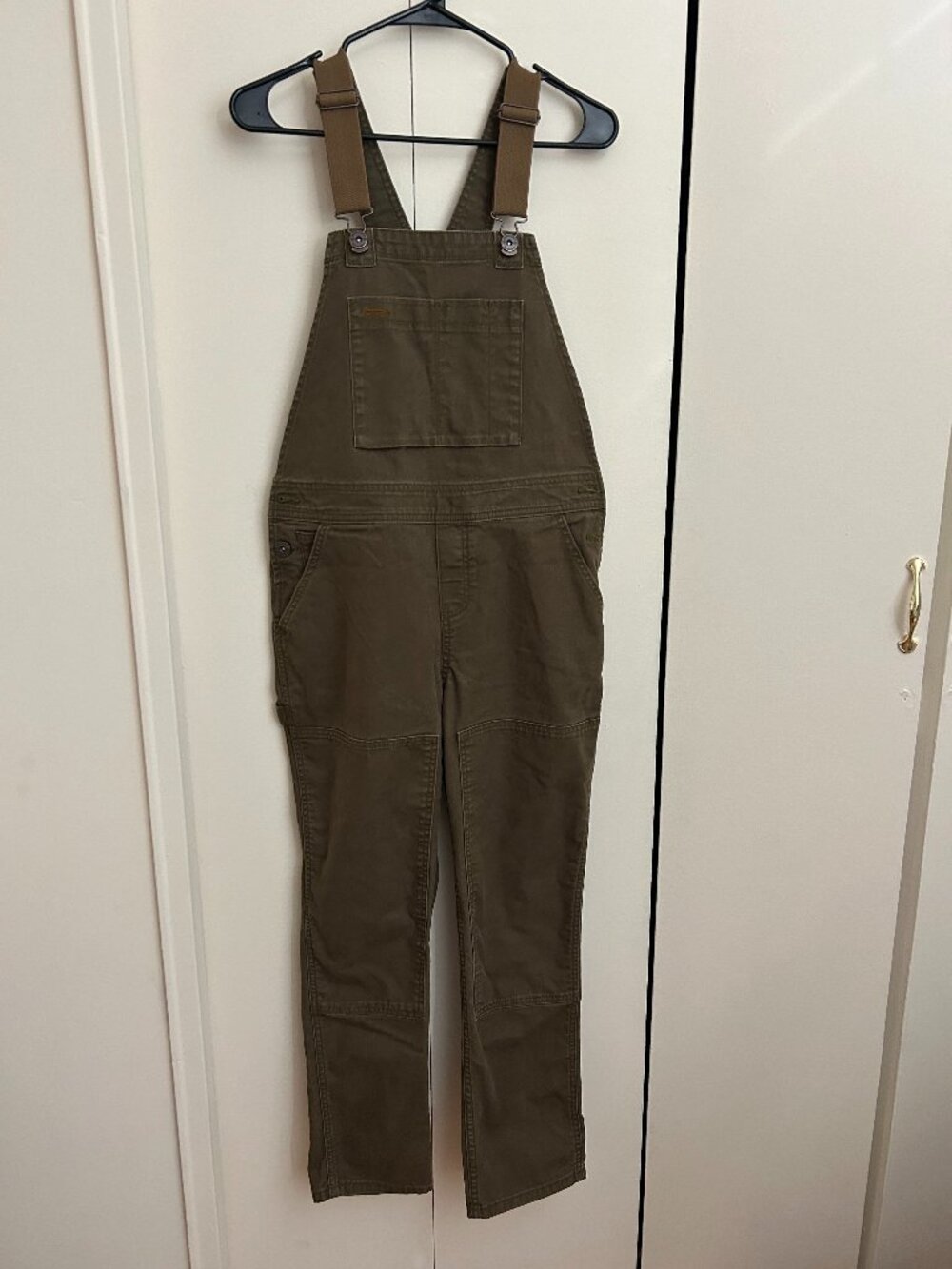 REI Cooperative -- cotton blend green cargo/ utility overalls